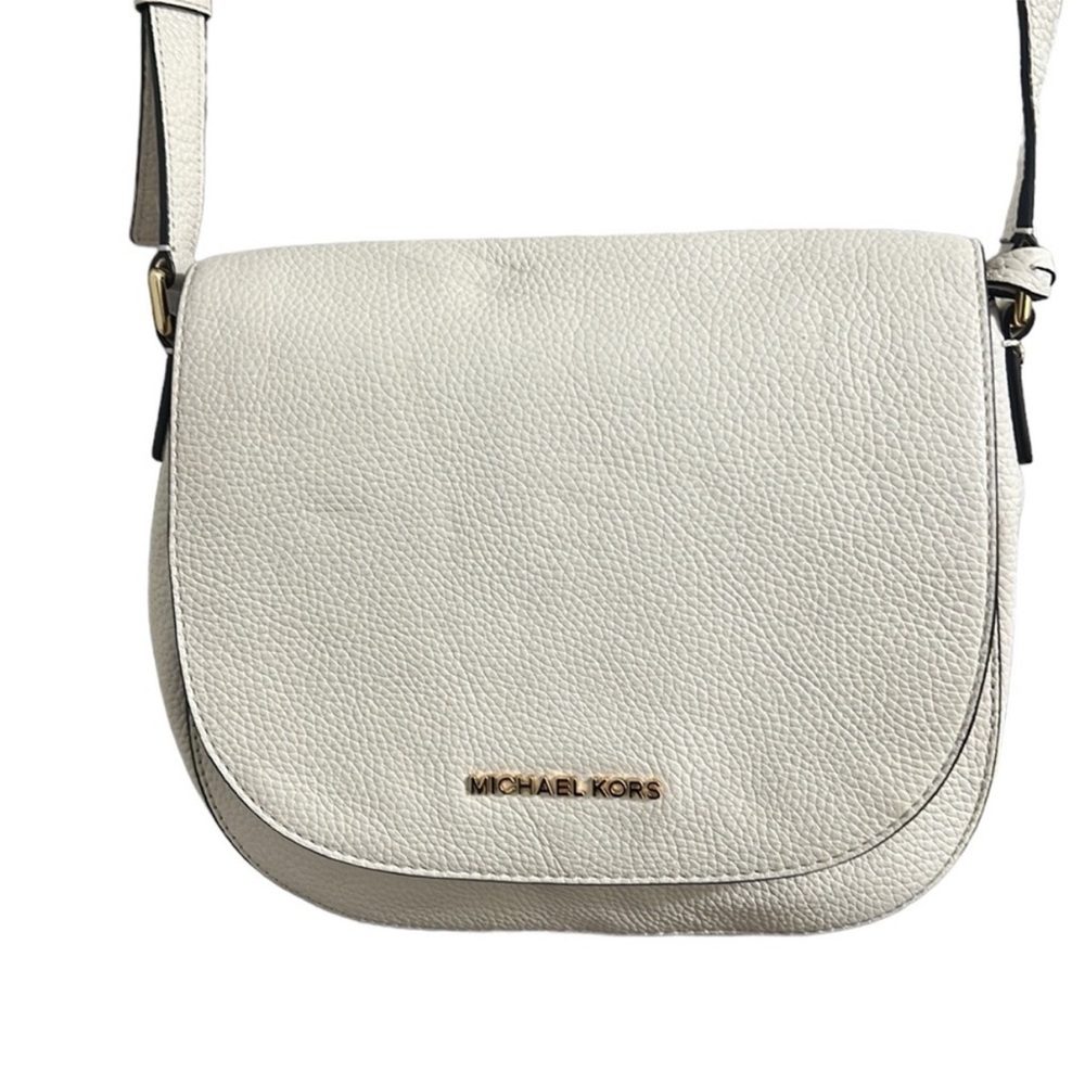 Michael Kors Cream Pebbled Leather Crossbody Bag - Picture 3 of 12